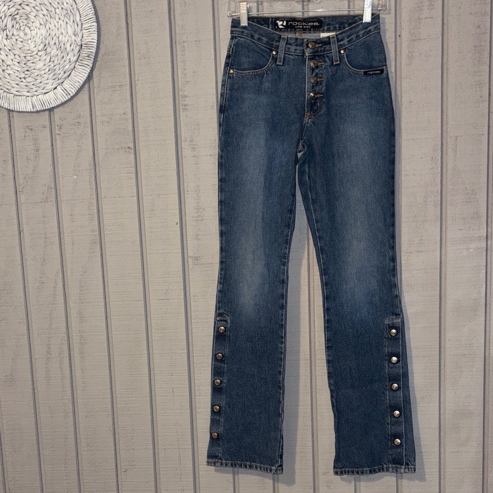 Y2K vintage Rockies with silver buttons medium wash Jean high waisted